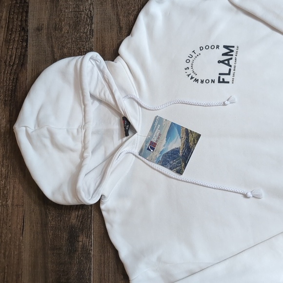 *NWT* Scandinavian Explorer Flåm Norway Pullover Hoodie Size XXL in White - Picture 3 of 10